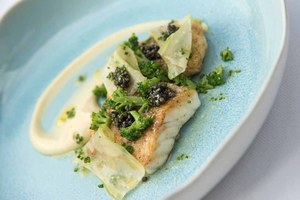 Noble turbot with white chocolate and caviar