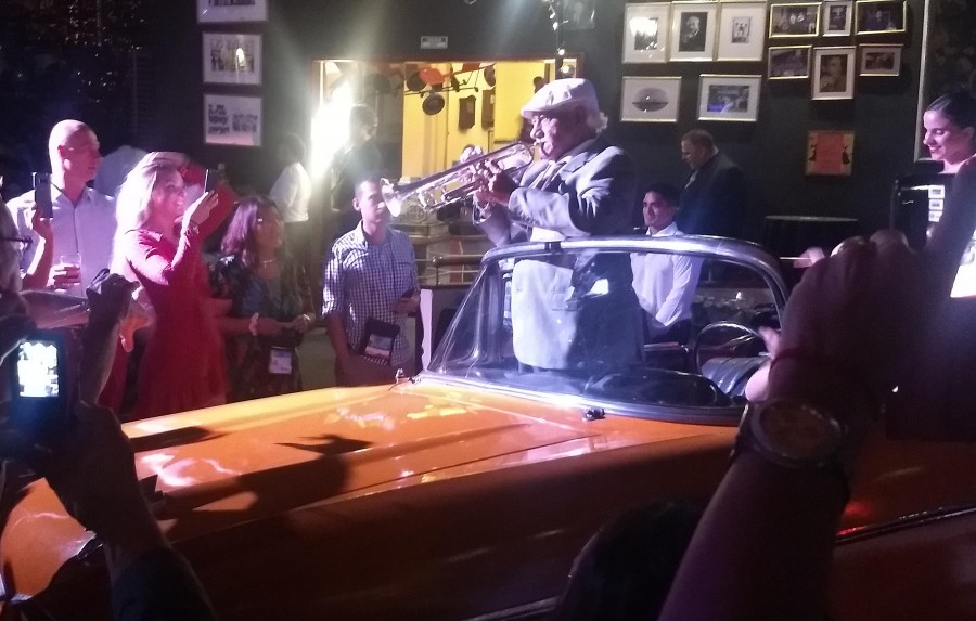 Buena Vista Social Club trumpeter in nightclub