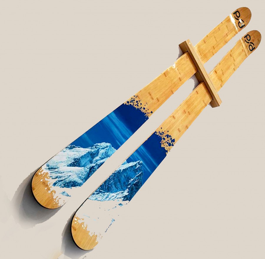 PFD skis painted by Adam Attew