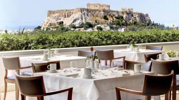 hd hotel grande bretagne athens gb roof garden restaurant and bar breakfast
