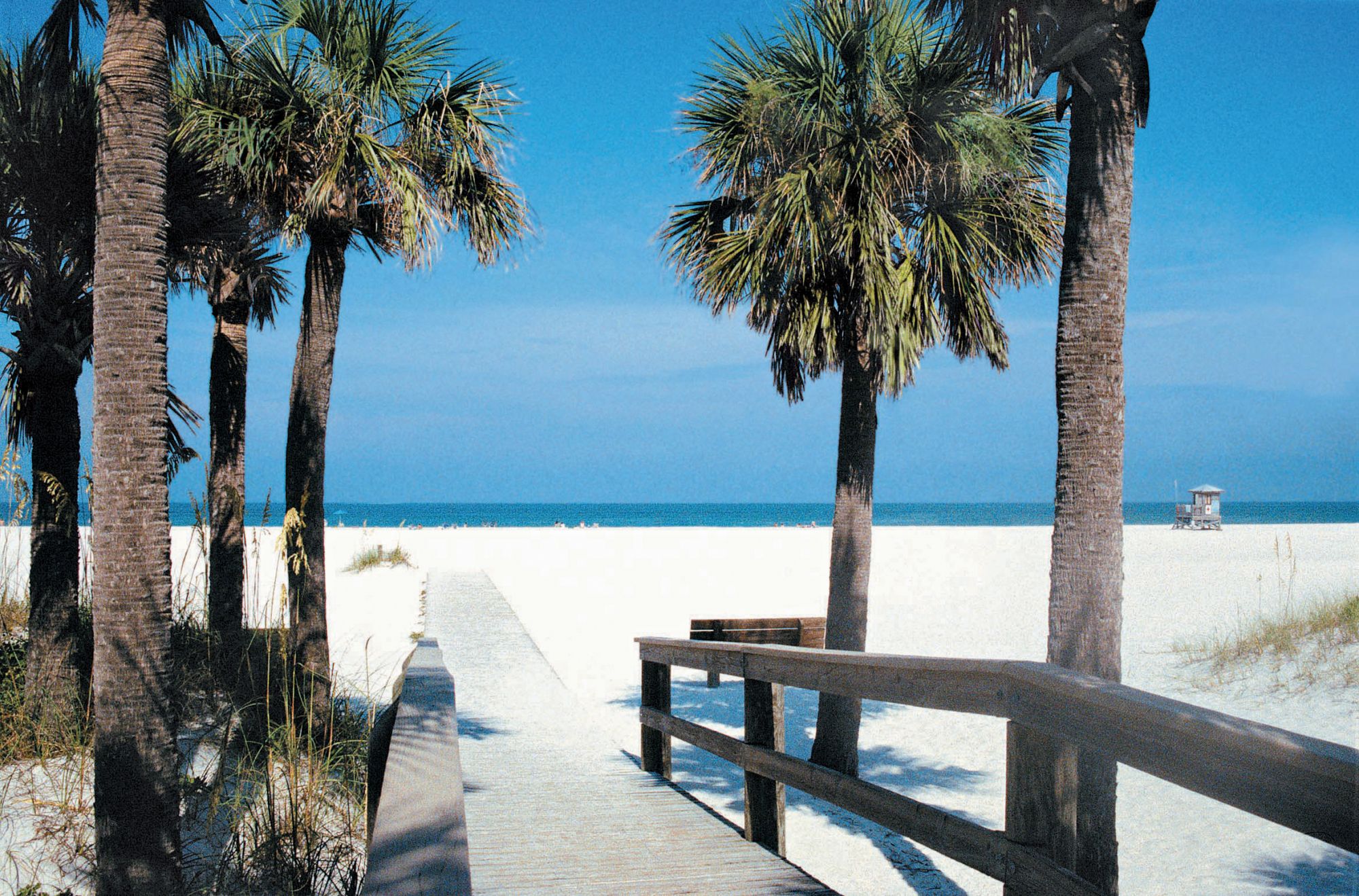 The long, sandy Clearwater Beach is... 