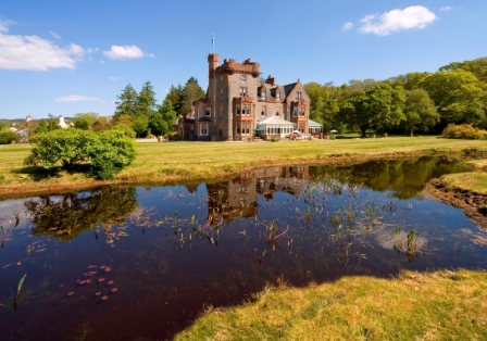 Andy Mossack eats at the Isle of Eriska Restaurant.near Oban on 300 acres of private island. The big house in spring 2011 3 MB
