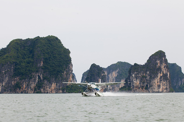 Andy Mossack arrives at Ha Long Bay by seaplane. It's the ultimate way to visit one of the most beautiful bays on the planet.