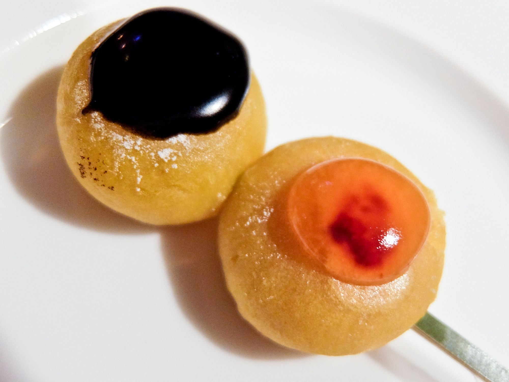 Sweet Potato balls w black sesame and soy syrup