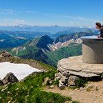 Rupert Parker dons his hiking boots as he goes walking the High Alps in France. Mont de Grange Summit with Hiker