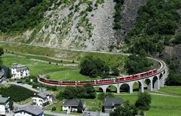 Travelling The Bernina Express. Legendary Alpine Train From Italy To ...