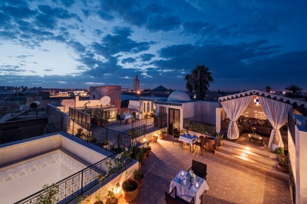 Riad Star roof view night 1