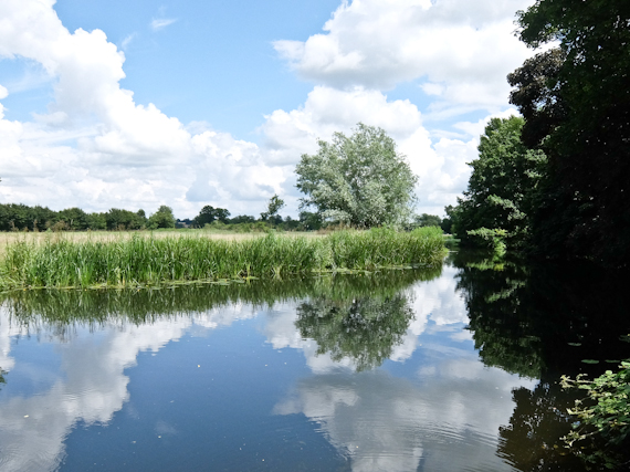 Rupert Parker walks 81 miles from Epping to Harwich, walking the Essex Way. River Stour Reflection