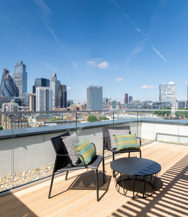 Hyatt Place London City East Bedroom with private terrace e1629360274756