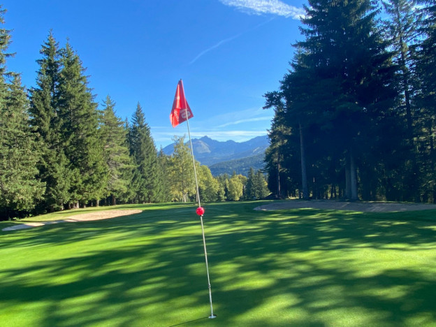Andy Mossack plays alpine golf at Golf de Correncon en Vercors, a beautiful region in France’s Isère Department, high in the French Alps.