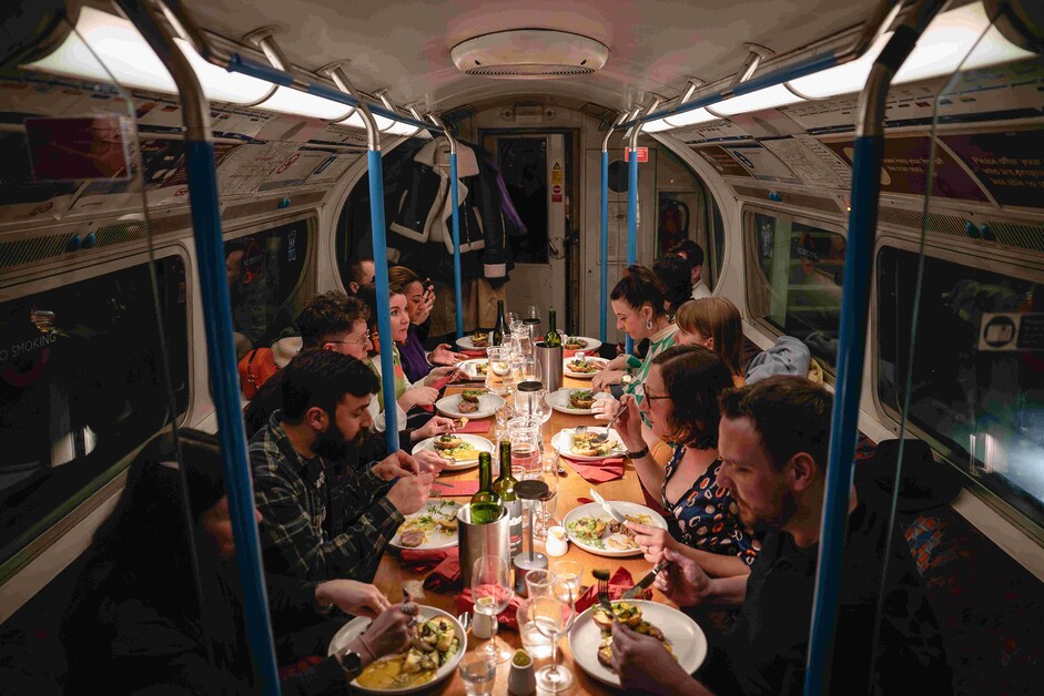 Andy Mossack relishes a tasting menu at the supperclub.tube, dining in an original Victoria Line tube carriage.