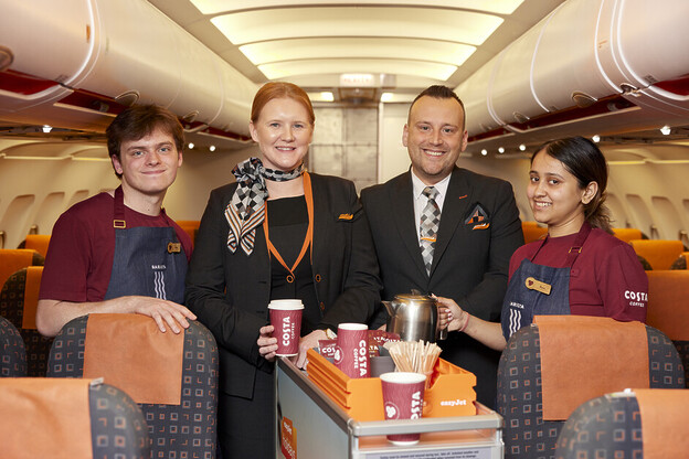 easyJet serving Costa Coffee onboard all flights
