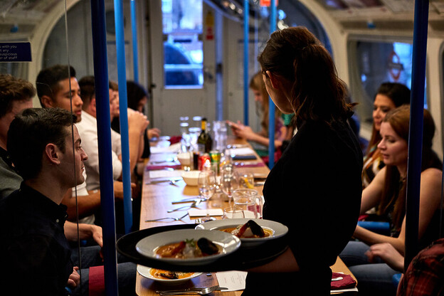 Andy Mossack relishes a tasting menu at the supperclub.tube, dining in an original Victoria Line tube carriage.