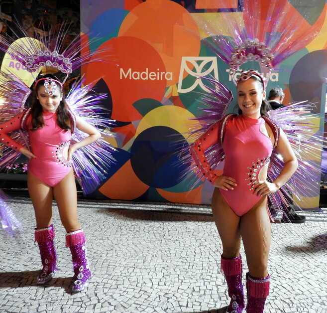 Solange Berchemin joins the fun during Carnival week on Madeira.