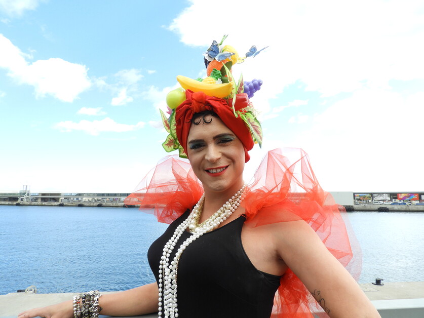 Solange Berchemin joins the fun during Carnival week on Madeira.