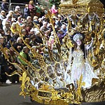 Solange Berchemin joins the fun during Carnival week on Madeira.