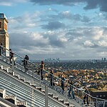 Andy Mossack climbs Summit Ally Pally on a prelaunch climb up the highest roof walk in the UK.