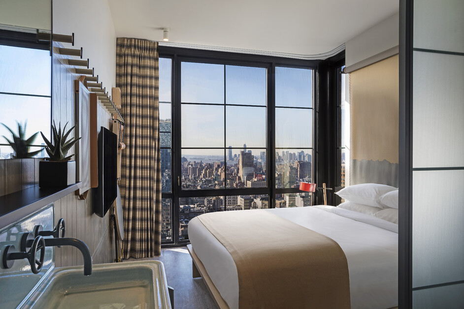 Anthea Gerrie Enjoys Unexpected Views Of The Empire State Building At Manhattan’s Buzzy Moxy Chelsea Hotel.